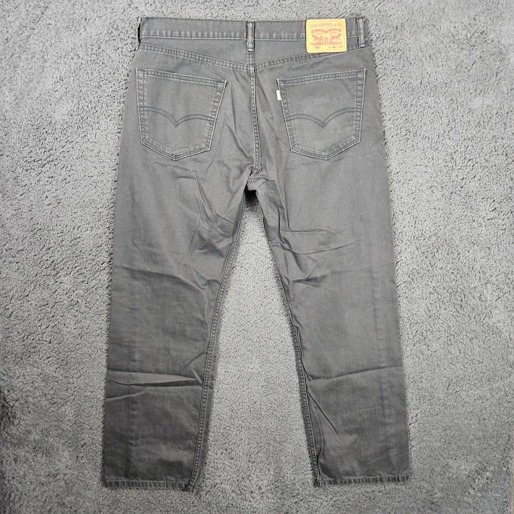 Levis 505 Jeans Men Size 36x30‎ Button Fit Gray Denim Straight Fit